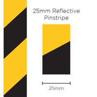 Genuine SAAS Pinstripe Reflective Black/Yellow 25mm x 1mt