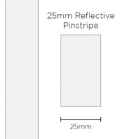 Genuine SAAS Pinstripe Reflective White 25mm x 1mt
