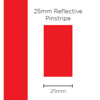 Genuine SAAS Pinstripe Reflective Red 25mm x 1mt
