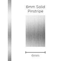 Genuine SAAS Pinstripe Solid Silver 6mm x 10mt
