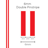 Genuine SAAS Pinstripe Double Red 6mm x 10mt