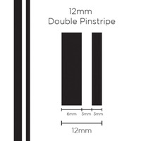 Genuine SAAS Pinstripe Double Black 12mm x 10mt