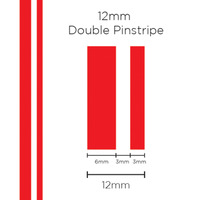 Genuine SAAS Pinstripe Double Red 12mm x 10mt