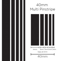 Genuine SAAS Pinstripe Multi Black 40mm x 10mt