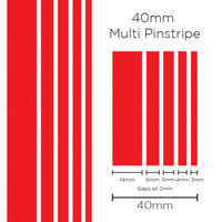 Genuine SAAS Pinstripe Multi Red 40mm x 10mt