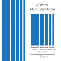 Genuine SAAS Pinstripe Multi Medium Blue 40mm x 10mt