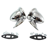 NAP Classic Chrome Pair Bullet Racing Mirror 4" Kit Hotrod Door or Fender Mount