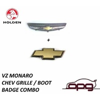 Genuine Holden / Chev Grille / Boot Badge Combo for VZ Monaro Chev F & R