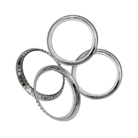 Genuine SAAS 9490 Triple Chrome Plated 13inch Dress Wheel Rings Wheel Trims Rounded Profile