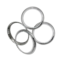 Genuine SAAS 9492 Triple Chrome Plated 15" Dress Wheel Rings Wheel Trims Rounded Profile - Set of 4