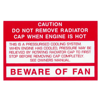 Genuine Rare Spares Holden Decal Engine Bay Radiator for VC VH VK VL 6Cyl 8Cyl HDT HSV New Old Stock 