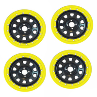 Autotecnica Beadlock Bead Lock Simulator Kit Suits 15" Rims 4WD & Passenger Set of 4 Yellow