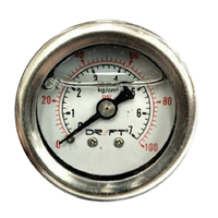 Genuine Drift D1-Fpl-100 White Face Gauge Liquid Filled Fuel Pressure 0 > 100 PS