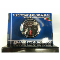 Autotecnica Performance Oil Pressure 52mm Analog Gauge Black Face 7 Colour Lighting