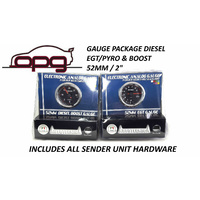 Autotecnica Performance Diesel - EGT & Boost 52mm Analog Gauge Combo Black Face 7 Colour 