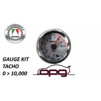 Autotecnica Performance Tachometer 52mm Analog Gauge White Face 7 Colour Lighting Tacho RPM