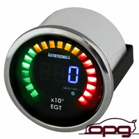 Autotecnica Digital Exhaust EGT Gas Temp / Pyro Diesel 52mm LCD Led Gauge