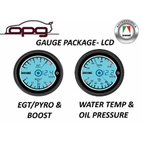 Autotecnica Gauge Package LCD Digital 52mm Gauge Diesel EGT & Boost Oil Pressure Water Temp