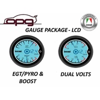 Autotecnica Gauge Package LCD Digital 52mm 4WD Gauge Diesel EGT Pyro & Boost Dual Batt Volts