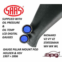 Genuine SAAS Pillar Pod Gauge Kit for Holden HSV Monaro V2 VY VZ V6 V8 Oil Temp & Oil Press