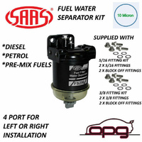 Genuine SAAS FS201 Fuel Filter Water Separator Diesel Petrol Pre-Mix Fuels