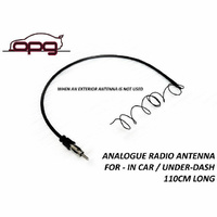 Analogue Radio AM FM Antenna & Lead in Car Under Dash Sports Car - 110cm Long