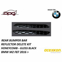 Acexxon Vertical Honeycomb Reflector Inserts Deletes Gloss Black for BMW M2