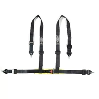 Genuine SAAS Harness 4 Point Black ECE-R16 Compliant 2" Snap Hook Clip