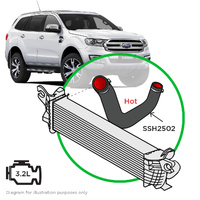 Genuine SAAS SSH2502 For Ford Everest UA-UA2 3.2L Silicone Intercooler Pipe Hot Side 2015-2020