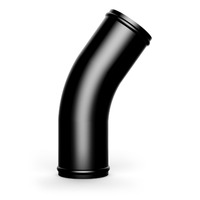 Genuine SAAS Aluminium Pipe with Black Anodised Finish 76mm Diameter x 45 Degree