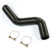 Genuine SAAS Flexible Air Induction Duct Hose and Customisable Induction Pipe Universal Fitment w/ 2 Stainless Steel T-bolt Clamps 76mm x 1m Black