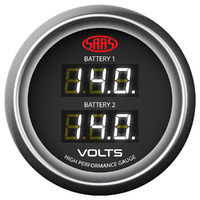 Genuine SAAS Muscle Digital Dual Volts Gauge Dual Reading 8-18Volts for Boat Watercraft Houseboat