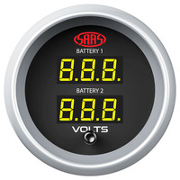 Genuine SAAS Muscle 52mm Voltage Gauge - Dual Digital 8-18V 4 Colour Display Genuine SAAS 2" Black