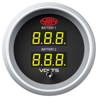 Genuine SAAS Muscle Digital Dual Volts Gauge Dual Reading 8-18Volts for Watercraft Boat Houseboat