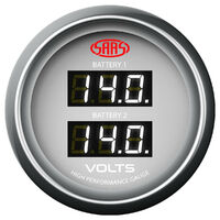 Genuine SAAS Muscle Dual Volts Gauge White Face 4 Colours Dual Battery for 4WD Landcruiser Hilux