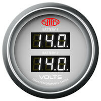 Genuine SAAS Muscle Digital Dual Reading Volts Gauge 8-18Volts for Hilux Ranger SG-DDVLT52W White