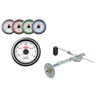 Genuine SAAS SG31006 SG-FL52W Fuel Level Gauge & Sender Unit 52mm White Muscle Series with Tank Sender