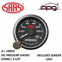 Genuine SAAS SG-OP258B Black Oil Pressure Gauge 2 5/8" Electrical Multi Color Led