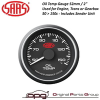 Genuine SAAS Performance Transmission Oil Temp 52mm Analog Gauge Black Face 4 Colour LHT