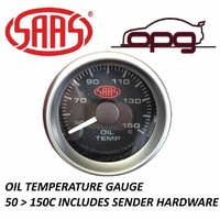 Genuine SAAS Performance Transmission Oil Temp 52mm Analog Gauge Black Face 4 Colour