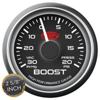 Genuine SAAS Performance Turbo Boost 2 5/8" 67mm 30 IN-HG > 20 PSI Analog Gauge Black