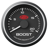 Genuine SAAS SG-TBD52B1 Genuine Diesel Turbo Boost Gauge Black Face 20 PSI 52mm