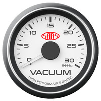 Genuine SAAS Vacuum 52mm 2" 0 > 30 in HG Analog Gauge White Face Grey Rim 4 Colour