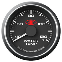Genuine SAAS Performance Water Temp 40 > 120 Deg C 52mm Analog Gauge Black Face 4 Colour