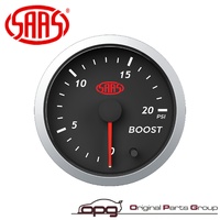 Genuine SAAS Boost 2" 52mm 0>20 PSI Streetline Series Gauge Black Face 7 Colour Diesel