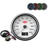Genuine SAAS GPS Speedometer SG31631 / SG31650 Speedo 0-220 Kph 3 1/2" 90mm in Dash White Muscle Series - Digital Read Out Mph or Kph