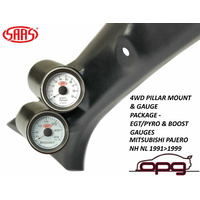 Genuine SAAS Pillar Pod / Gauge Package for Pajero NH NL 1991>1999 Boost & EGT Gauge