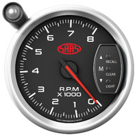 Genuine SAAS SG32612 Tachometer 0 - 8K Shiftlite 3-3/4 Black Muscle Series 3