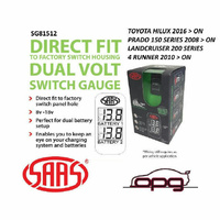 Genuine SAAS SG81512 Dual Volt Digital Switch Gauge for Toyota Hilux 2016 >On