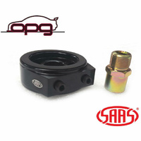 Genuine SAAS Black Oil Adaptor Sandwich Plate for Oil Pressure / Oil Temp VL Turbo 86-88